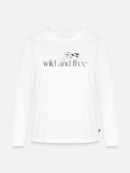 wild and free - Frauen Premium Bio Langarmshirt - Weiß