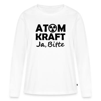 L’énergie nucléaire, oui s’il vous plaît, oui à l’énergie nucléaire - T-shirt manches longues Premium bio Femme - blanc - Devant - Julia (174cm)