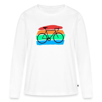 Bicyclette - T-shirt manches longues Premium bio Femme - blanc - Devant - Julia (174cm)