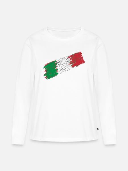 Italien Flagge Kursiv - Frauen Premium Bio Langarmshirt - Weiß