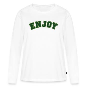 Genießen - Frauen Premium Bio Langarmshirt - Weiß - Vorne - Julia (174cm)