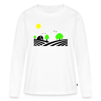 ferme - T-shirt manches longues Premium bio Femme - blanc - Devant - Julia (174cm)