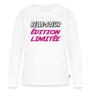 BELLE SOEUR limitierte Auflage - Frauen Premium Bio Langarmshirt - Weiß - Vorne - Julia (174cm)