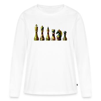 Schach - Frauen Premium Bio Langarmshirt - Weiß - Vorne - Julia (174cm)