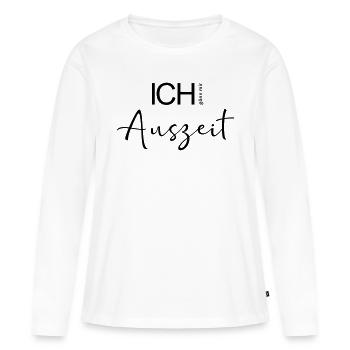 ICH gönn mir Auszeit. - Frauen Premium Bio Langarmshirt - Weiß - Vorne - Julia (174cm)