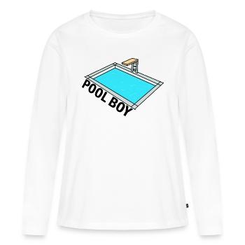 Pool Boy - Pool Junge - Design - Frauen Premium Bio Langarmshirt - Weiß - Vorne - Julia (174cm)