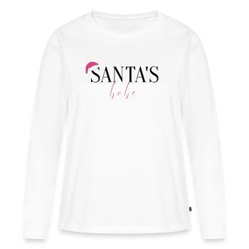 Santa's Babe - Weihnachtsmotiv für moderne Frauen - Frauen Premium Bio Langarmshirt - Weiß - Vorne - Julia (174cm)