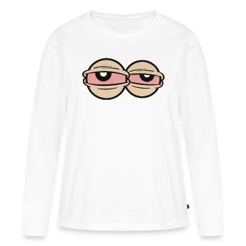 Yeux - T-shirt manches longues Premium bio Femme - blanc - Devant - Julia (174cm)