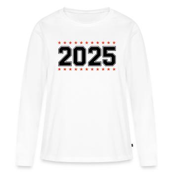 2025 - T-shirt manches longues Premium bio Femme - blanc - Devant - Julia (174cm)