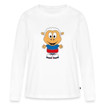 SCHAF - INLINE SKATES - SPORT - TIER - INLINER - Frauen Premium Bio Langarmshirt - Weiß - Vorne - Julia (174cm)