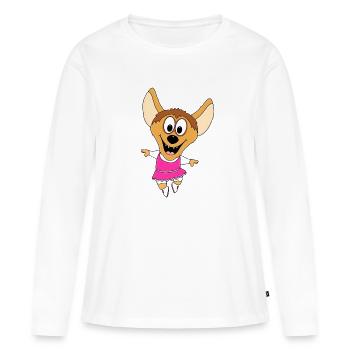 HYÄNE - TANZEN - TÄNZERIN - BALLETT - BALLERINA - Frauen Premium Bio Langarmshirt - Weiß - Vorne - Julia (174cm)
