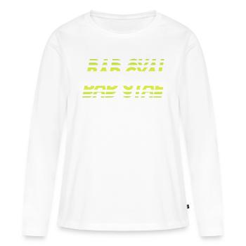 Mauvais gyal - T-shirt manches longues Premium bio Femme - blanc - Devant - Julia (174cm)