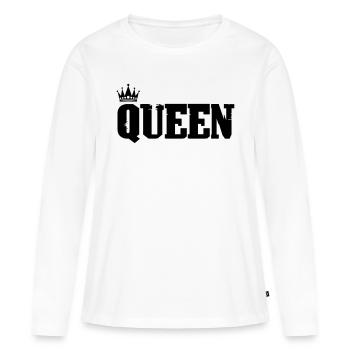 Reine - T-shirt manches longues Premium bio Femme - blanc - Devant - Julia (174cm)