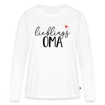 Lieblings Oma - Großmutter Geschenk Liebe Familie - Frauen Premium Bio Langarmshirt - Weiß - Vorne - Julia (174cm)