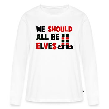 Elfen - Frauen Premium Bio Langarmshirt - Weiß - Vorne - Julia (174cm)
