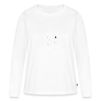 Nächtliches Stadtbild - Frauen Premium Bio Langarmshirt - Weiß - Vorne - Julia (174cm)