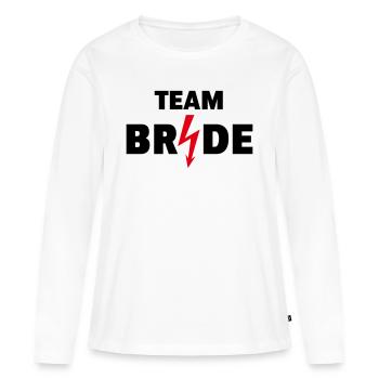 Team Bride Flash (Enterrement de vie de garçon de mariée Enterrement de vie de garçon / 2C POS) - T-shirt manches longues Premium bio Femme - blanc - Devant - Julia (174cm)