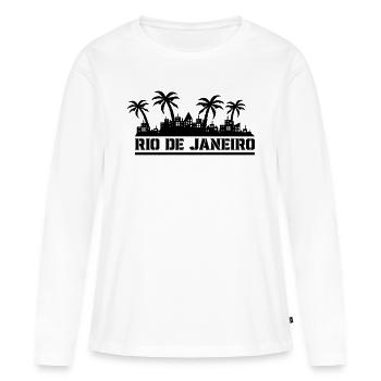 Rio de Janeiro - T-shirt manches longues Premium bio Femme - blanc - Devant - Julia (174cm)