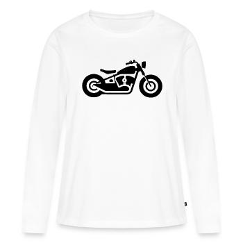 Moto, Bobber - T-shirt manches longues Premium bio Femme - blanc - Devant - Julia (174cm)