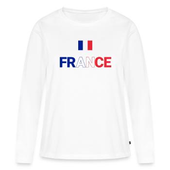 FRANCE - T-shirt manches longues Premium bio Femme - blanc - Devant - Julia (174cm)