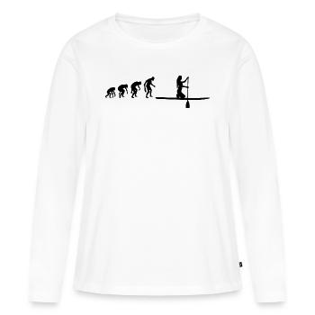 Stand Up Paddle Surfer SUP Idée Cadeau - T-shirt manches longues Premium bio Femme - blanc - Devant - Julia (174cm)