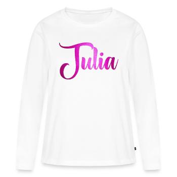 Julia - Frauen Premium Bio Langarmshirt - Weiß - Vorne - Julia (174cm)