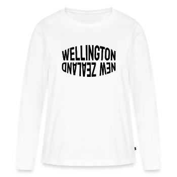 Wellington - Nouvelle-Zélande - Nouvelle-Zélande - Maori - Aotearoa - T-shirt manches longues Premium bio Femme - blanc - Devant - Julia (174cm)