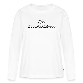 Vive la résistance - T-shirt manches longues Premium bio Femme - blanc - Devant - Julia (174cm)