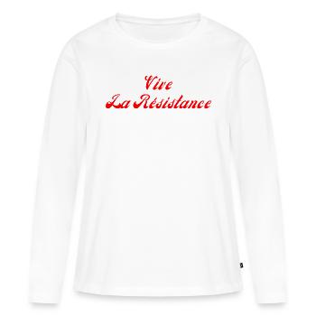 Vive la résistance - T-shirt manches longues Premium bio Femme - blanc - Devant - Julia (174cm)