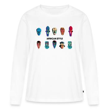 Afrique - T-shirt manches longues Premium bio Femme - blanc - Devant - Julia (174cm)