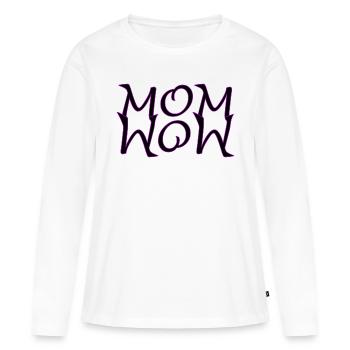 Super MoM - WoW SVG Grafik für Muttertag - Frauen Premium Bio Langarmshirt - Weiß - Vorne - Julia (174cm)
