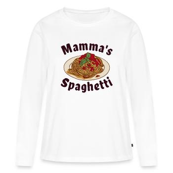 Mamma's Spaghetti - Frauen Premium Bio Langarmshirt - Weiß - Vorne - Julia (174cm)