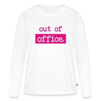 absence du bureau - Nicht im Büro - ausserhaus - T-shirt manches longues Premium bio Femme - blanc - Devant - Julia (174cm)
