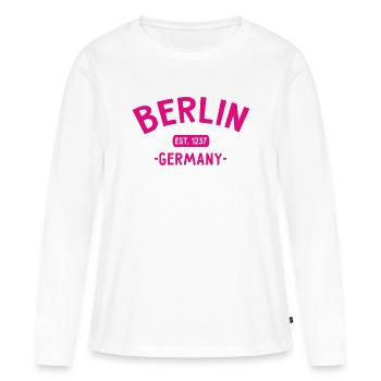 Berlin - Fondée en 1237 - Allemagne - Ours de Berlin - T-shirt manches longues Premium bio Femme - blanc - Devant - Julia (174cm)
