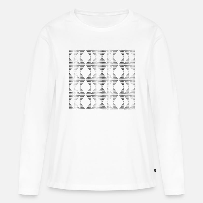 Einzigartiges D-Muster - Frauen Premium Bio Langarmshirt - Weiß