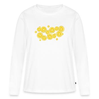 Der Duft der Zitronen - Frauen Premium Bio Langarmshirt - Weiß - Vorne - Julia (174cm)