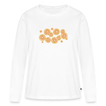 Der Duft der Blutorangen - Frauen Premium Bio Langarmshirt - Weiß - Vorne - Julia (174cm)
