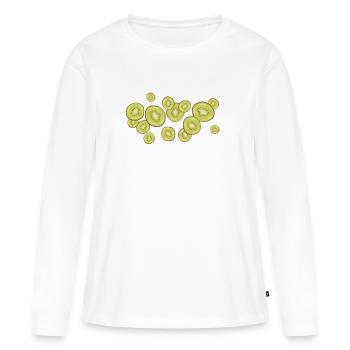 Der Duft der Kiwis - Frauen Premium Bio Langarmshirt - Weiß - Vorne - Julia (174cm)