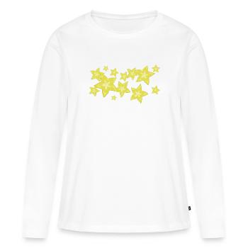 Der Duft der Sternenfrucht - Frauen Premium Bio Langarmshirt - Weiß - Vorne - Julia (174cm)