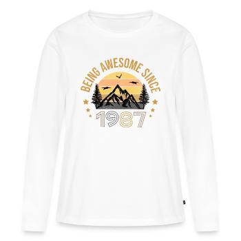 Being Awesome Since 1987 - Geschenkidee - Frauen Premium Bio Langarmshirt - Weiß - Vorne - Julia (174cm)