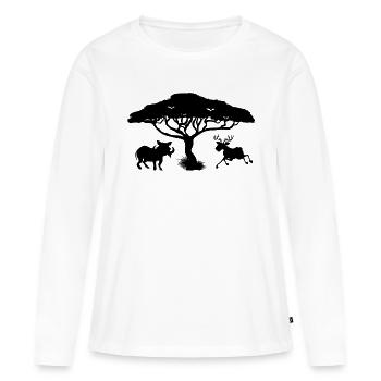 Safari Zoo Animal Safari Zoo - T-shirt manches longues Premium bio Femme - blanc - Devant - Julia (174cm)