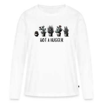 Kein Umarmer - Frauen Premium Bio Langarmshirt - Weiß - Vorne - Julia (174cm)