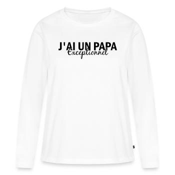 Papa exceptionnel - T-shirt manches longues Premium bio Femme - blanc - Devant - Julia (174cm)
