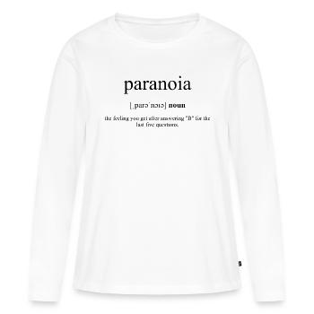 Paranoia Definition Dictionary - Frauen Premium Bio Langarmshirt - Weiß - Vorne - Julia (174cm)