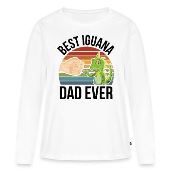 Iguane - T-shirt manches longues Premium bio Femme - blanc - Devant - Julia (174cm)