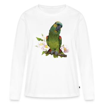 L’amazone à front bleu - T-shirt manches longues Premium bio Femme - blanc - Devant - Julia (174cm)