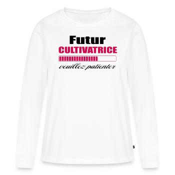 Futur Cultivatrice - T-shirt manches longues Premium bio Femme - blanc - Devant - Julia (174cm)