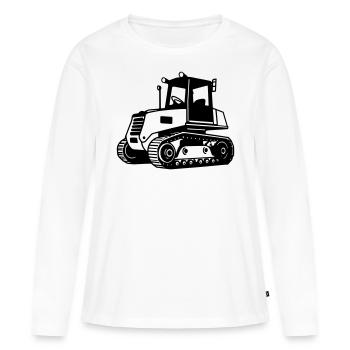 bulldozer - T-shirt manches longues Premium bio Femme - blanc - Devant - Julia (174cm)
