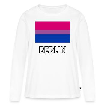 Drapeau de la Bi Pride Berlin - T-shirt manches longues Premium bio Femme - blanc - Devant - Julia (174cm)