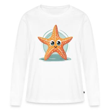 Seestern - Frauen Premium Bio Langarmshirt - Weiß - Vorne - Julia (174cm)